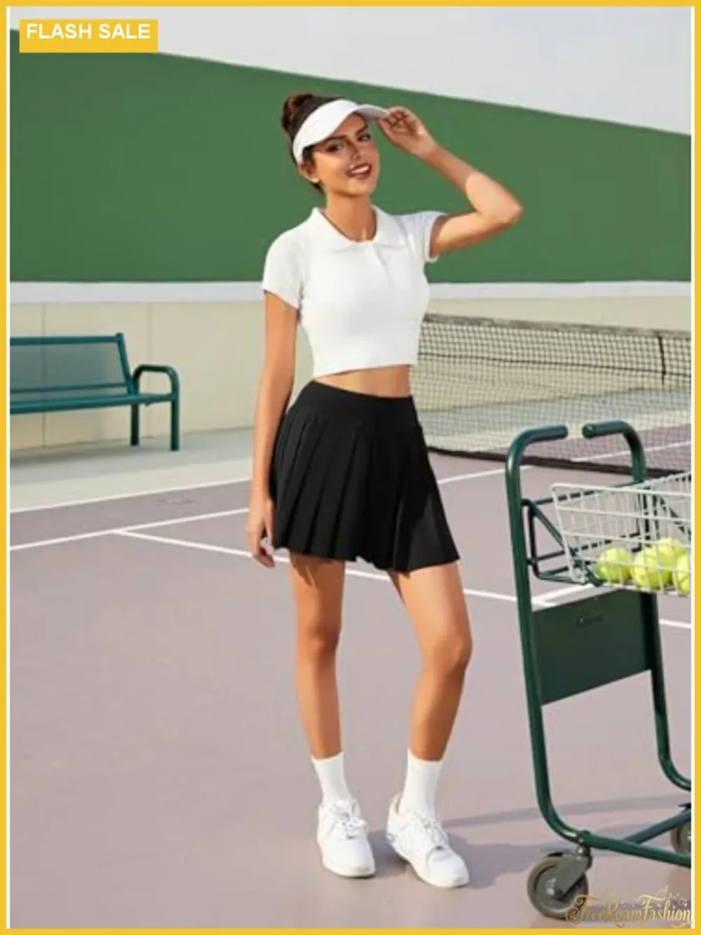 Pleated Tennis Skort High Waisted Golf Skirt with Pockets & Built-in Shorts
